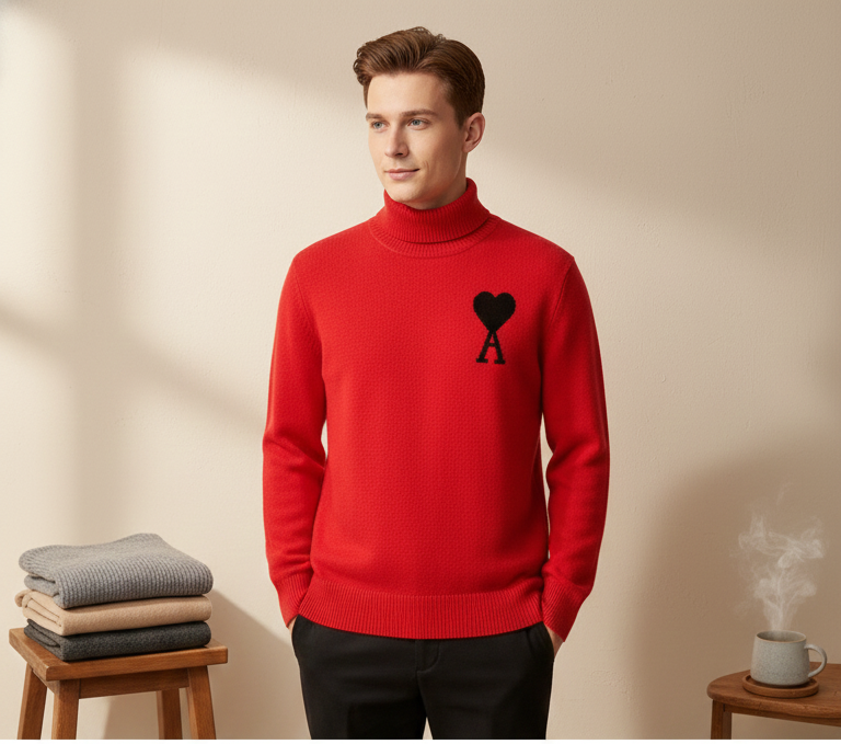 AMI HIGH NECK SWEATER