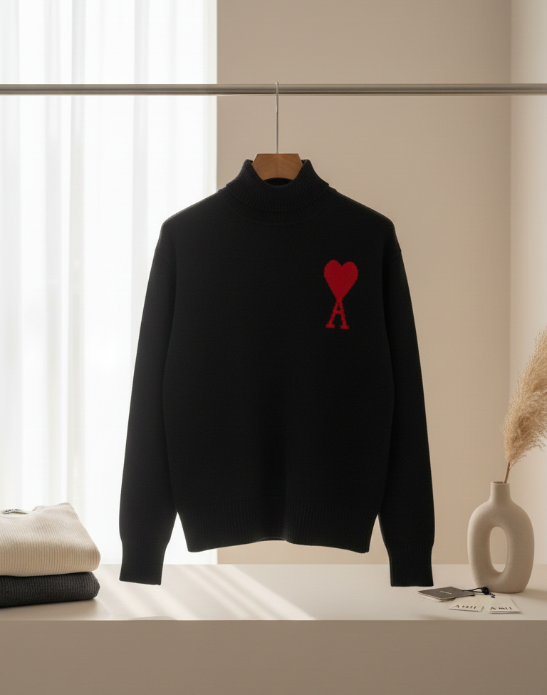 AMI HIGH NECK SWEATER