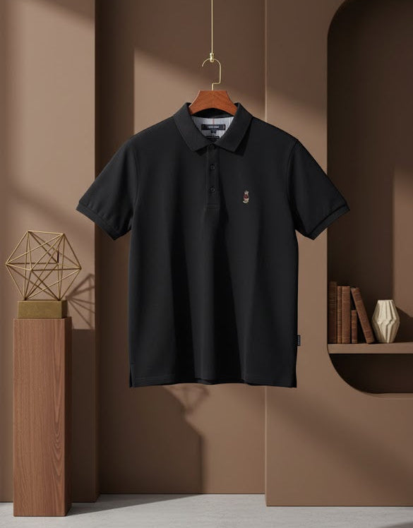Sanki Black Crest Polo T-Shirt