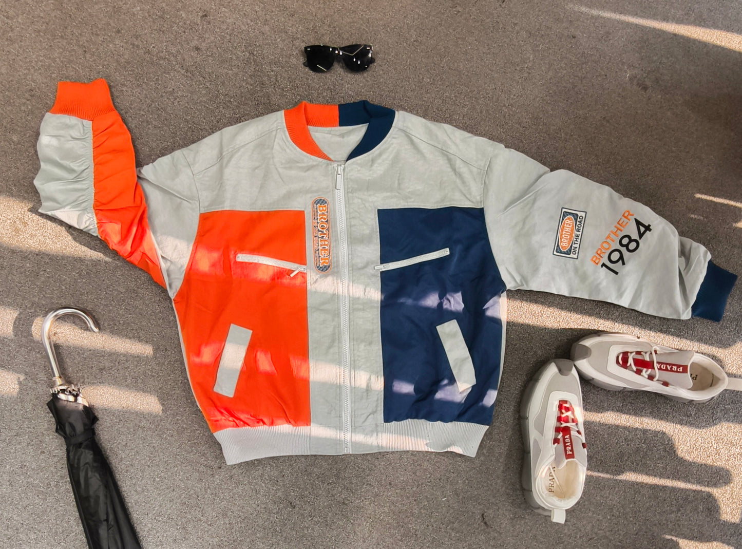 SANKI Color Block Reflective Bomber Jacket