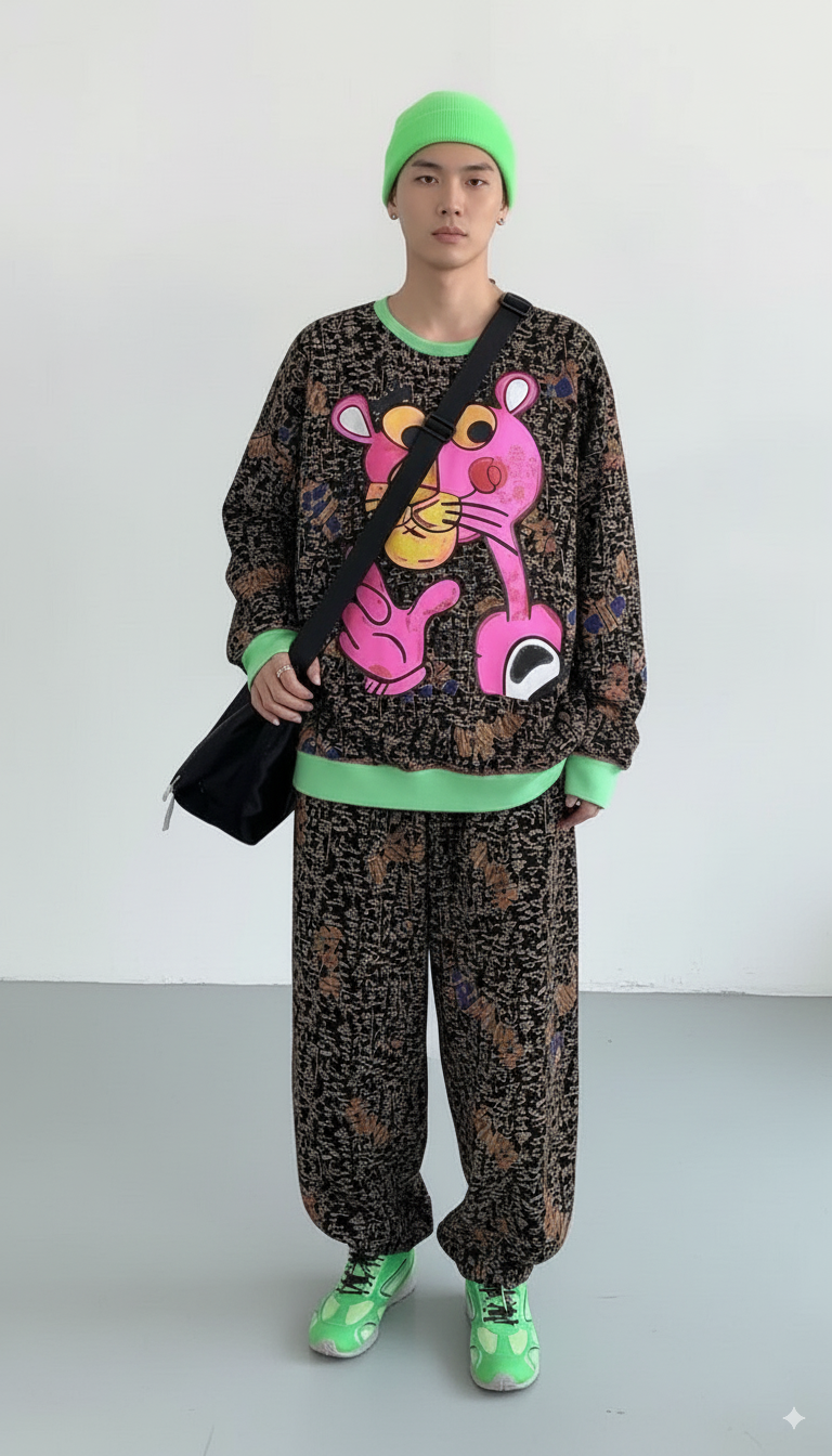 SANKI Pink Panther Multicolor Printed Co-ord Set