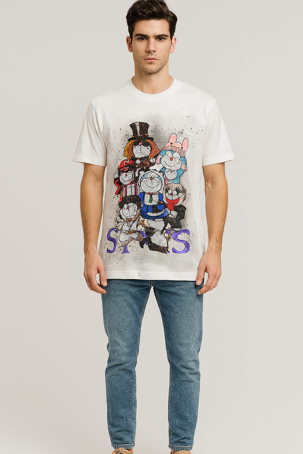Cartoon Drop Shoulder T-Shirt