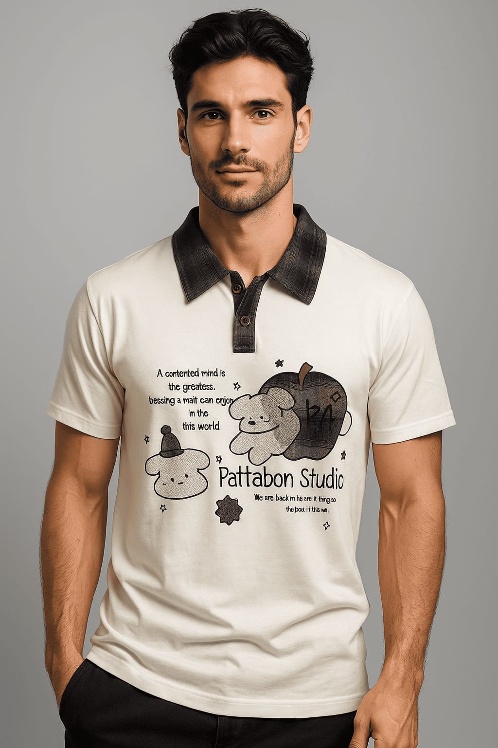 Cartoon Collar T-shirt