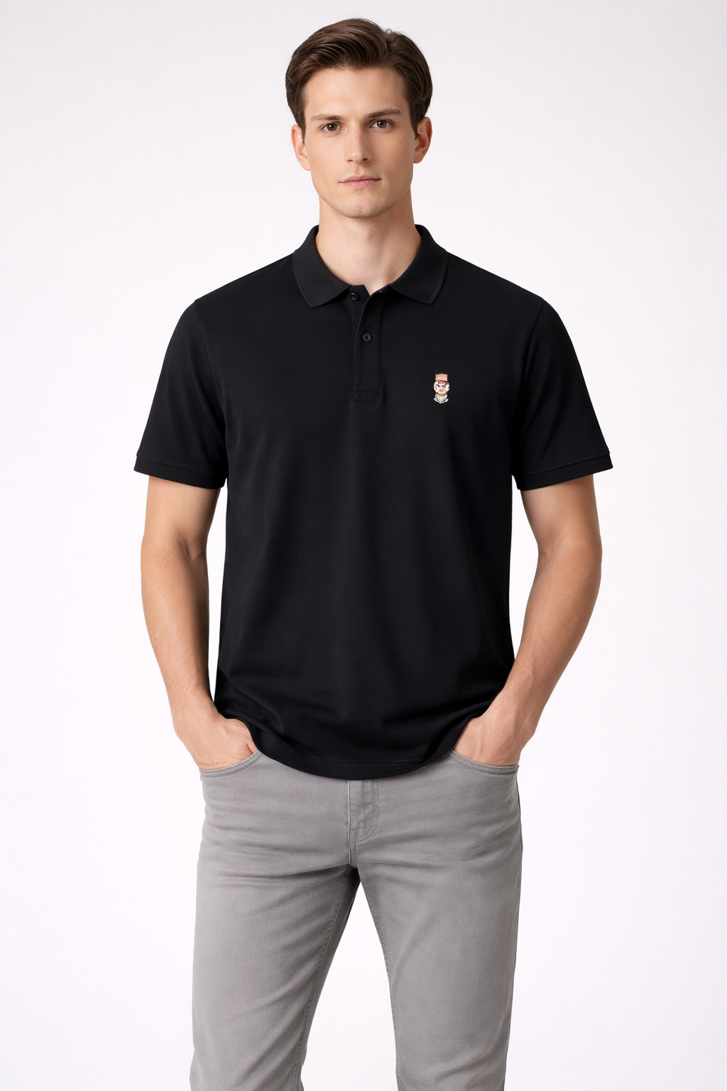 Sanki Black Crest Polo T-Shirt
