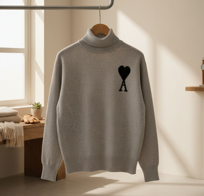 AMI HIGH NECK SWEATER