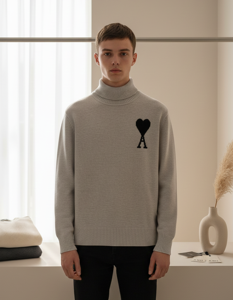 AMI HIGH NECK SWEATER