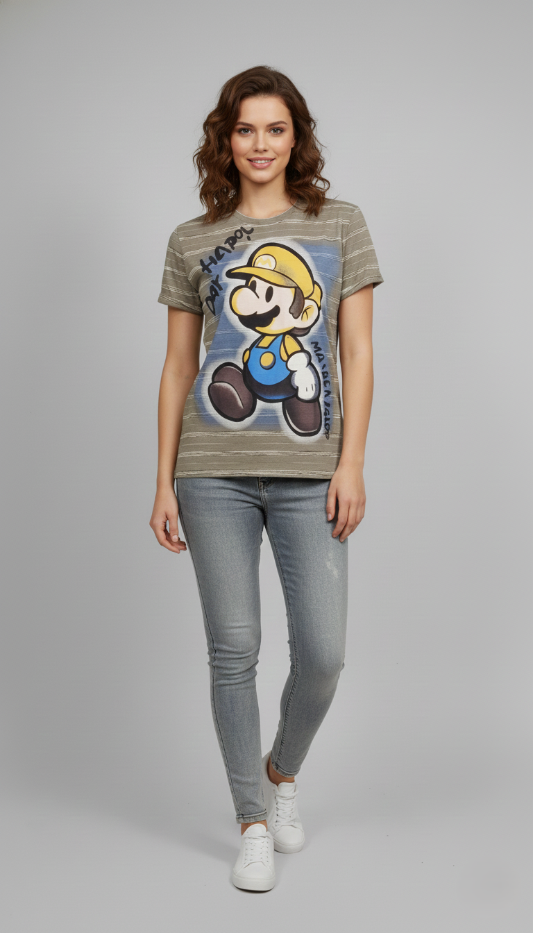 Cartoon Round Neck T-Shirt
