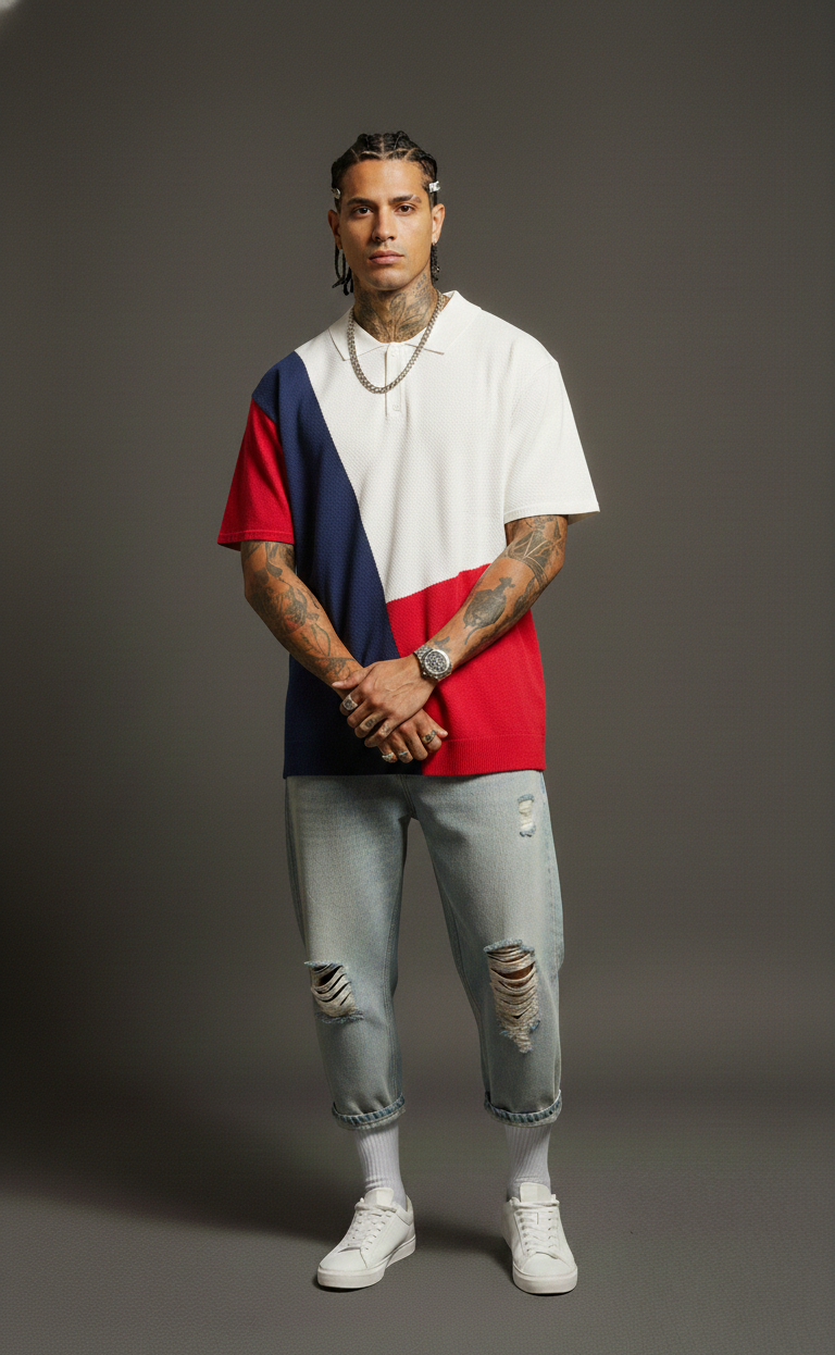 SANKI Urban Colorblock Polo T-Shirt