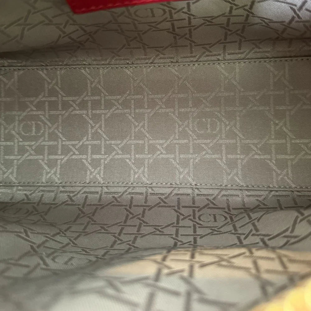 Christian Dior Lady Dior Medium Lambskin Red GHW