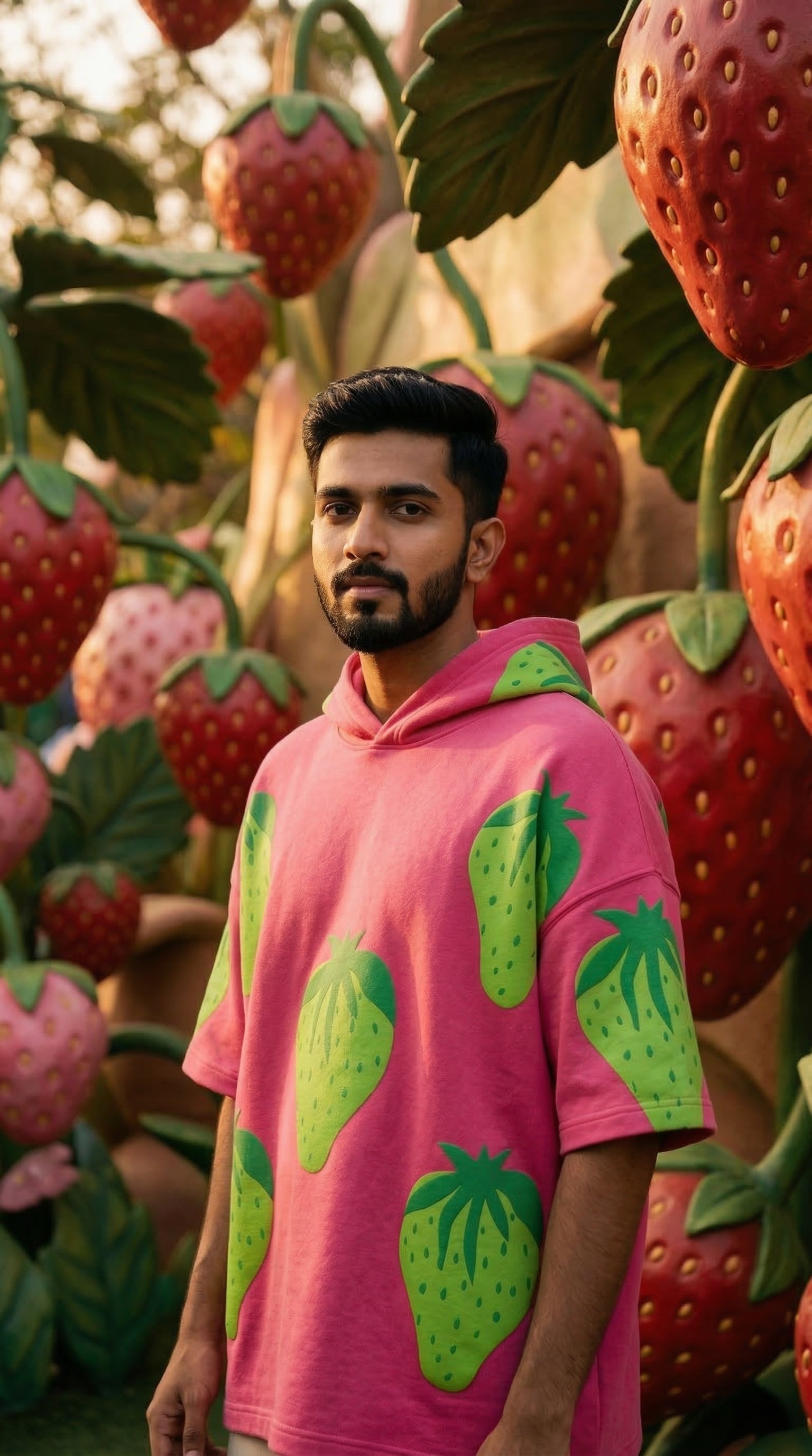 Retro Drip Oversized T-shirt Hoodie PINK