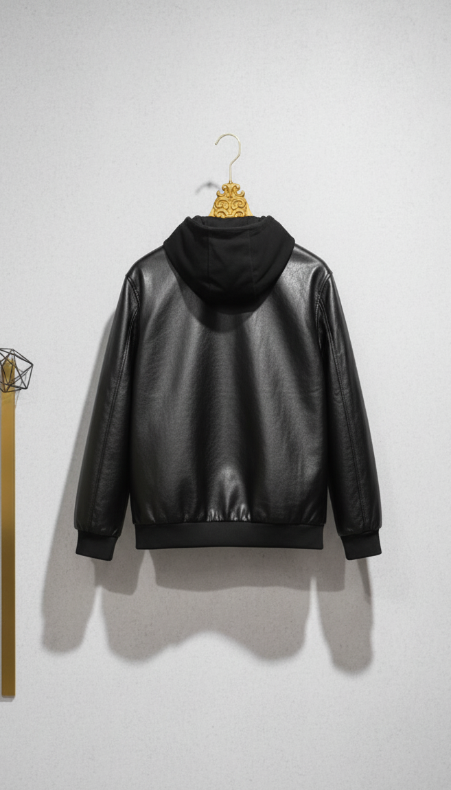 Prada Lather Hoodies Jacket