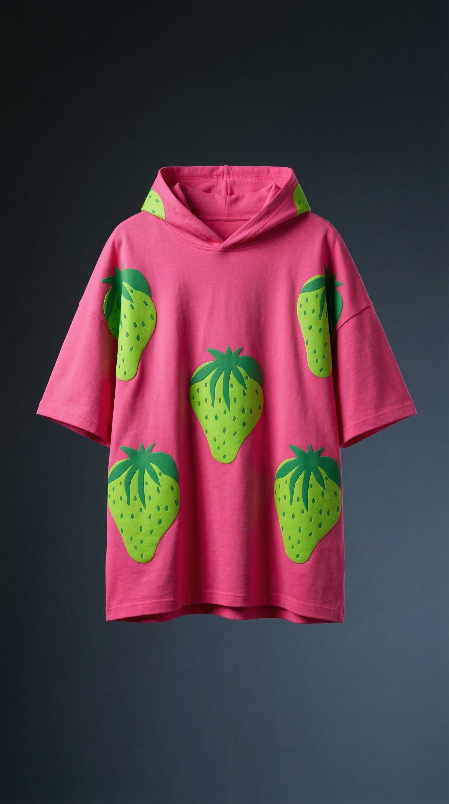 Retro Drip Oversized T-shirt Hoodie PINK