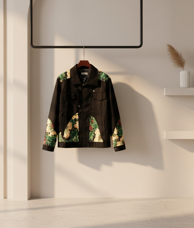 SANKI Black Tropical Floral Casual Shacket