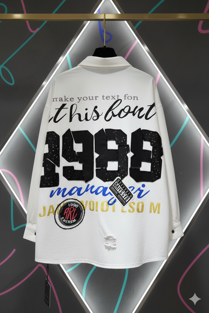 SANKI Pink Distressed 1988 Graphic Oversized Shirt