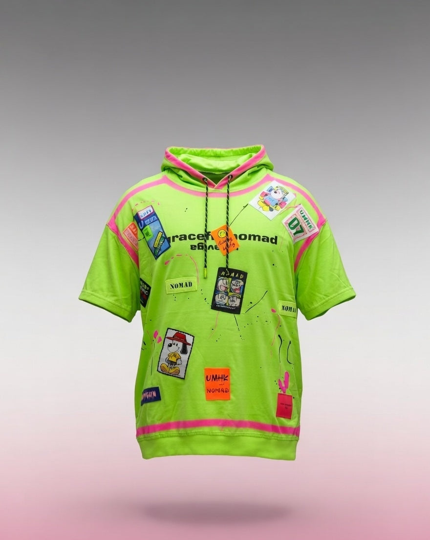 URBAN PATCH FUCHSIA Oversized T-shirt Hoodie GREEN