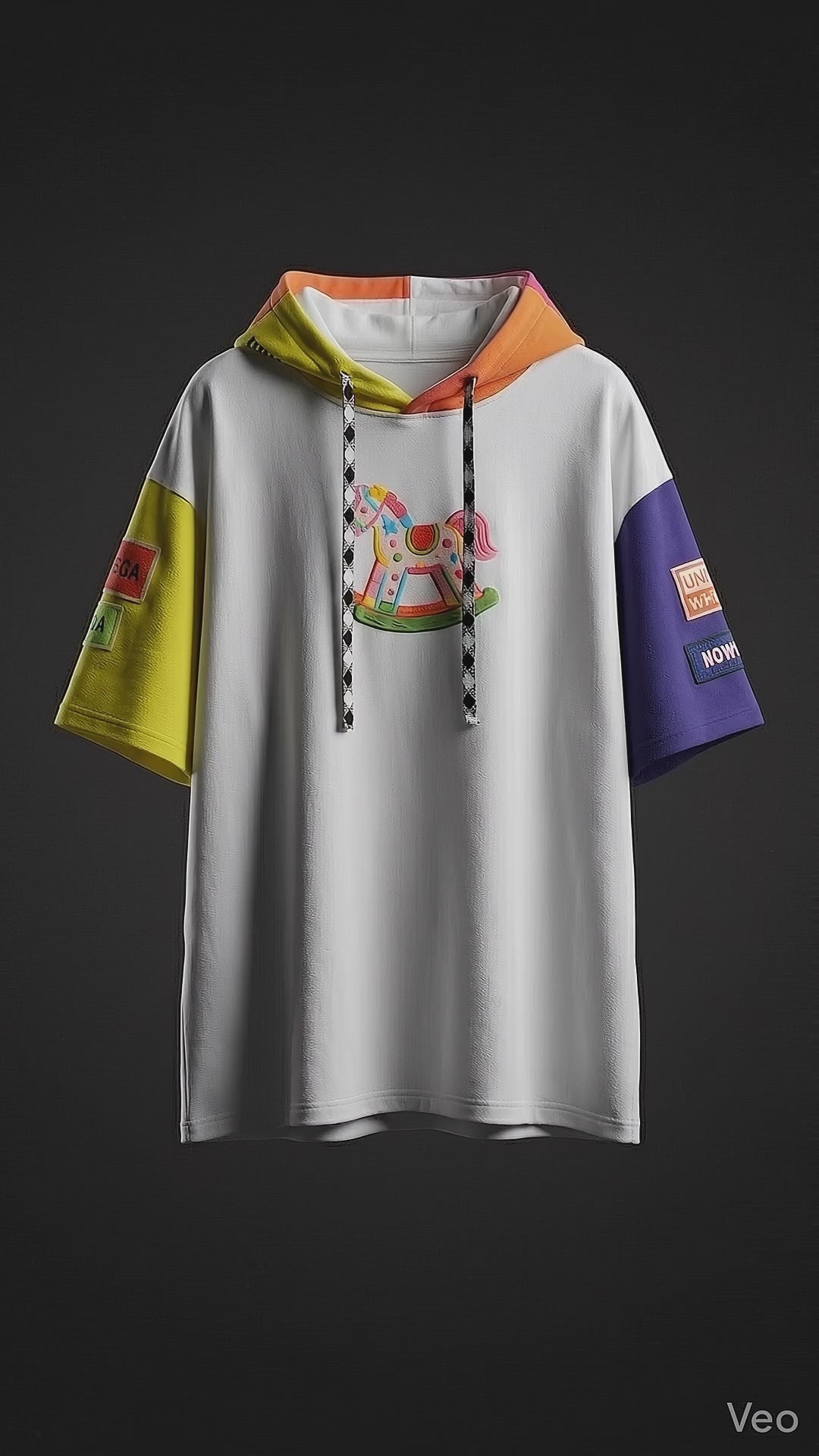 Chill Mode On Oversized T-shirt Hoodie WHITE