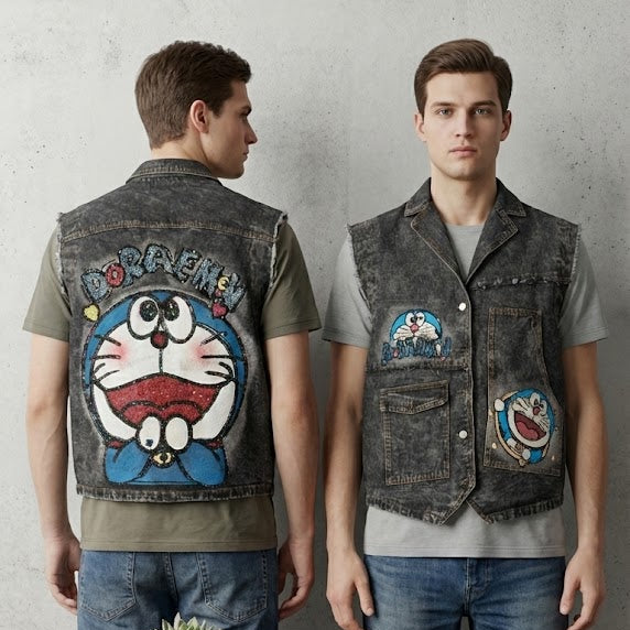 Cartoon Sleeve Less Shacket