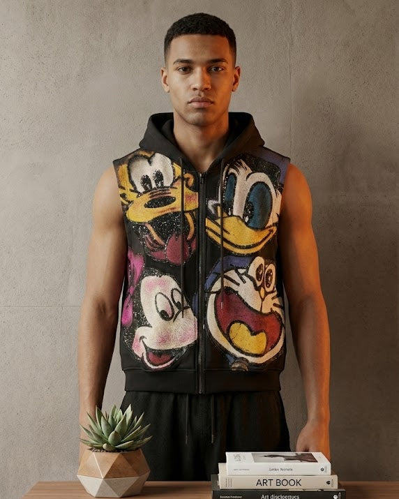 Cartoon Sleeveless Hoodies Jacket